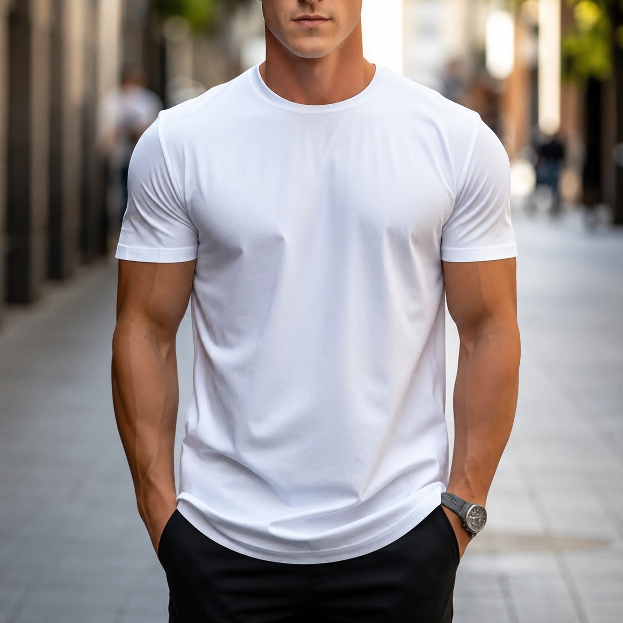 Owen - Luźny, jednokolorowy T-shirt męski