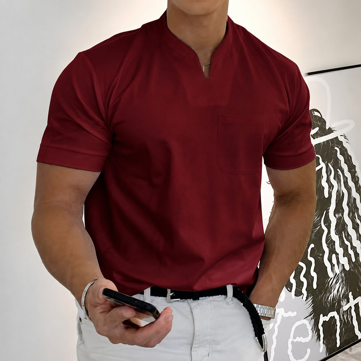 Jason - Koszulka fitness męska z krótkim rękawem