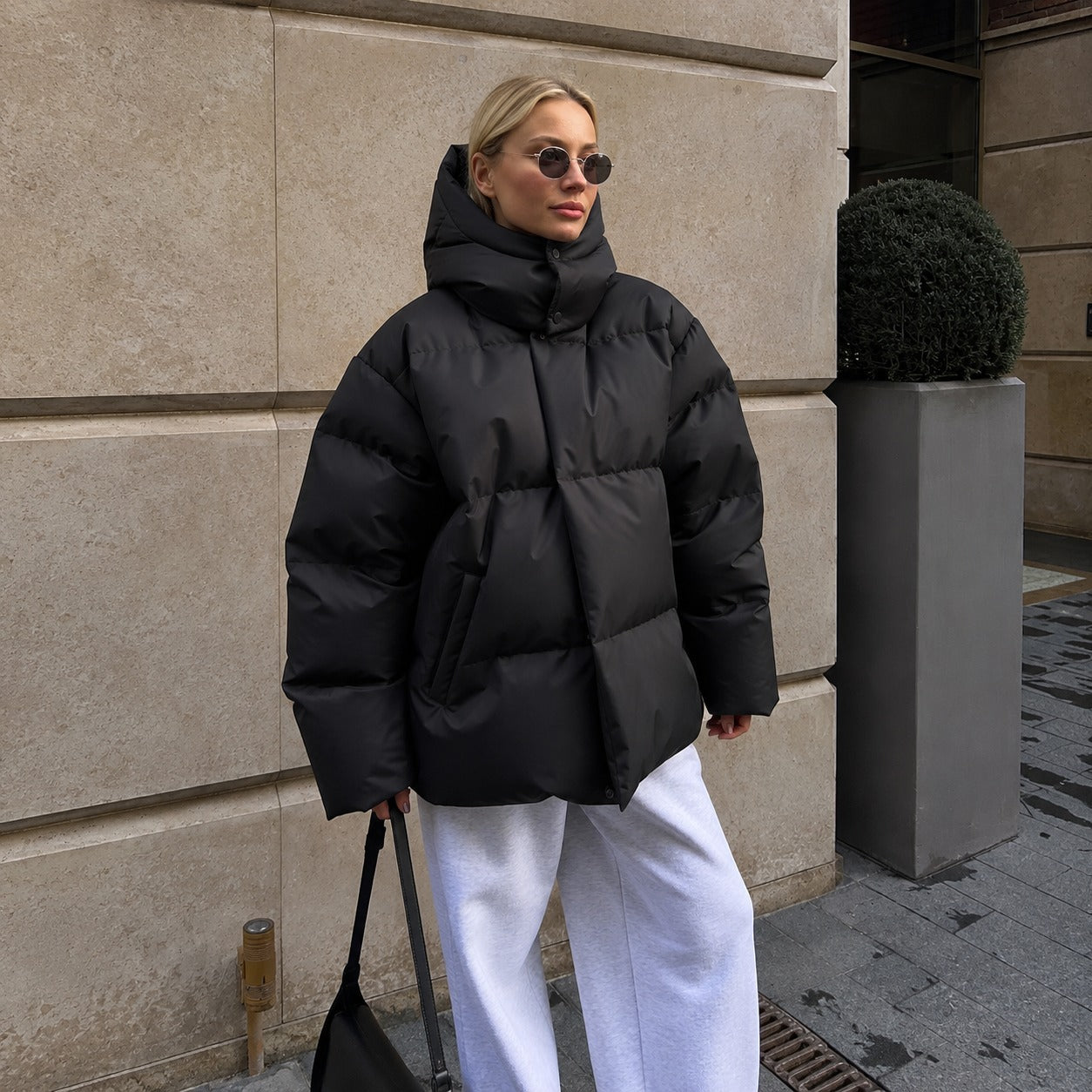 Natalia - Gruba kurtka z kapturem