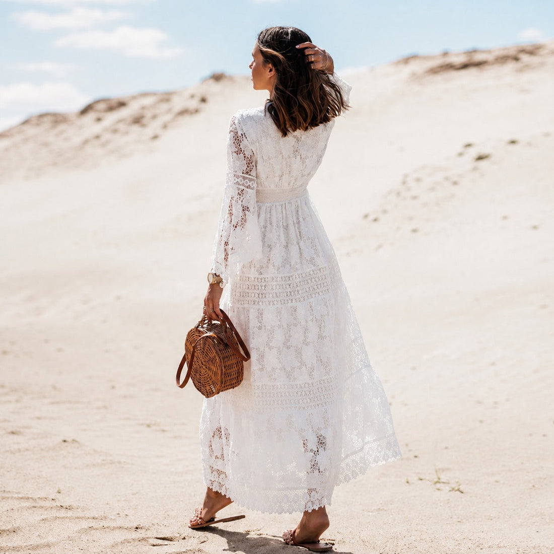 Betty - Stylowa zwiewna boho sukienka maxi