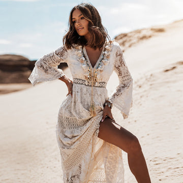 Betty - Stylowa zwiewna boho sukienka maxi
