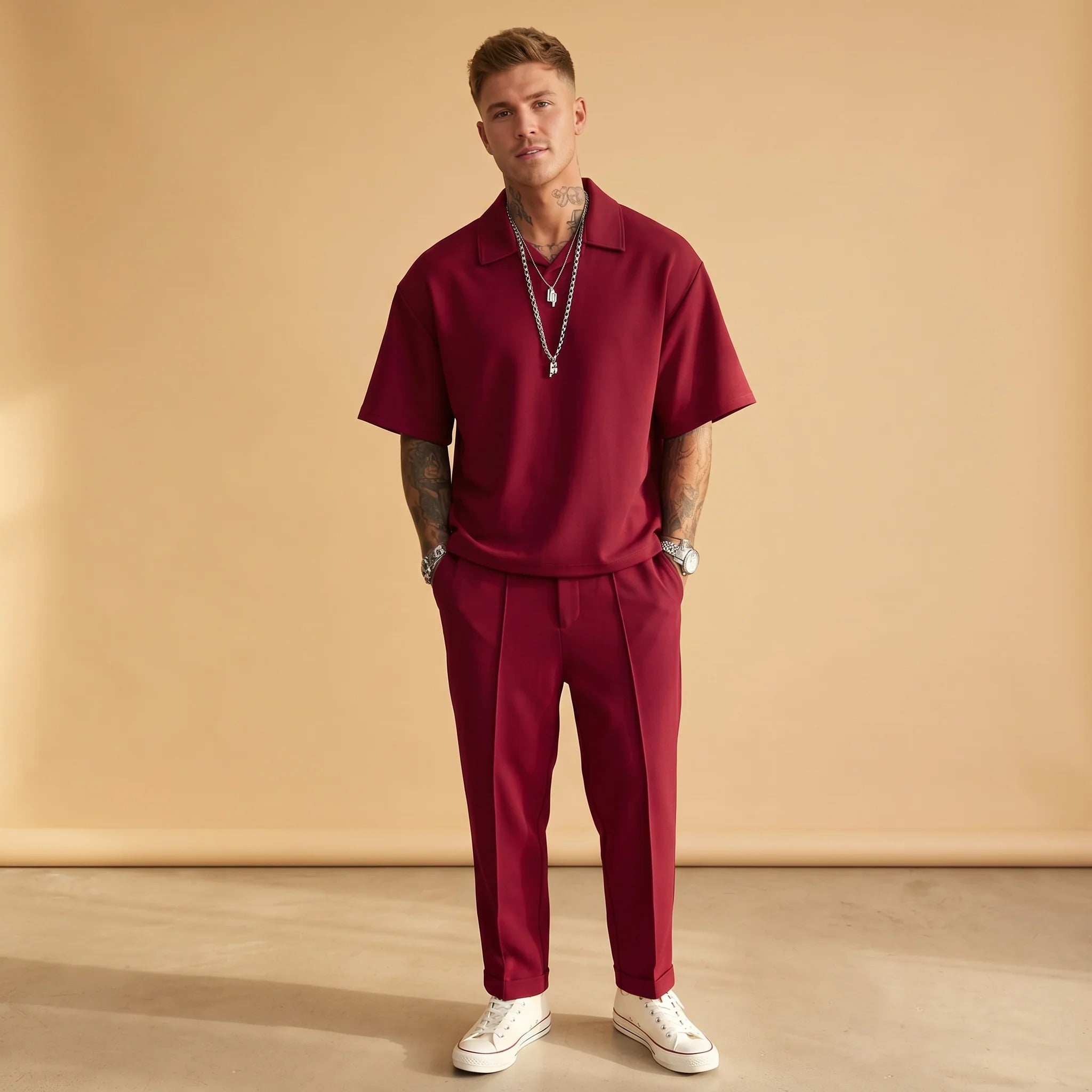 Johnston - Oversize'owy Casualowy Zestaw 2-Częściowy