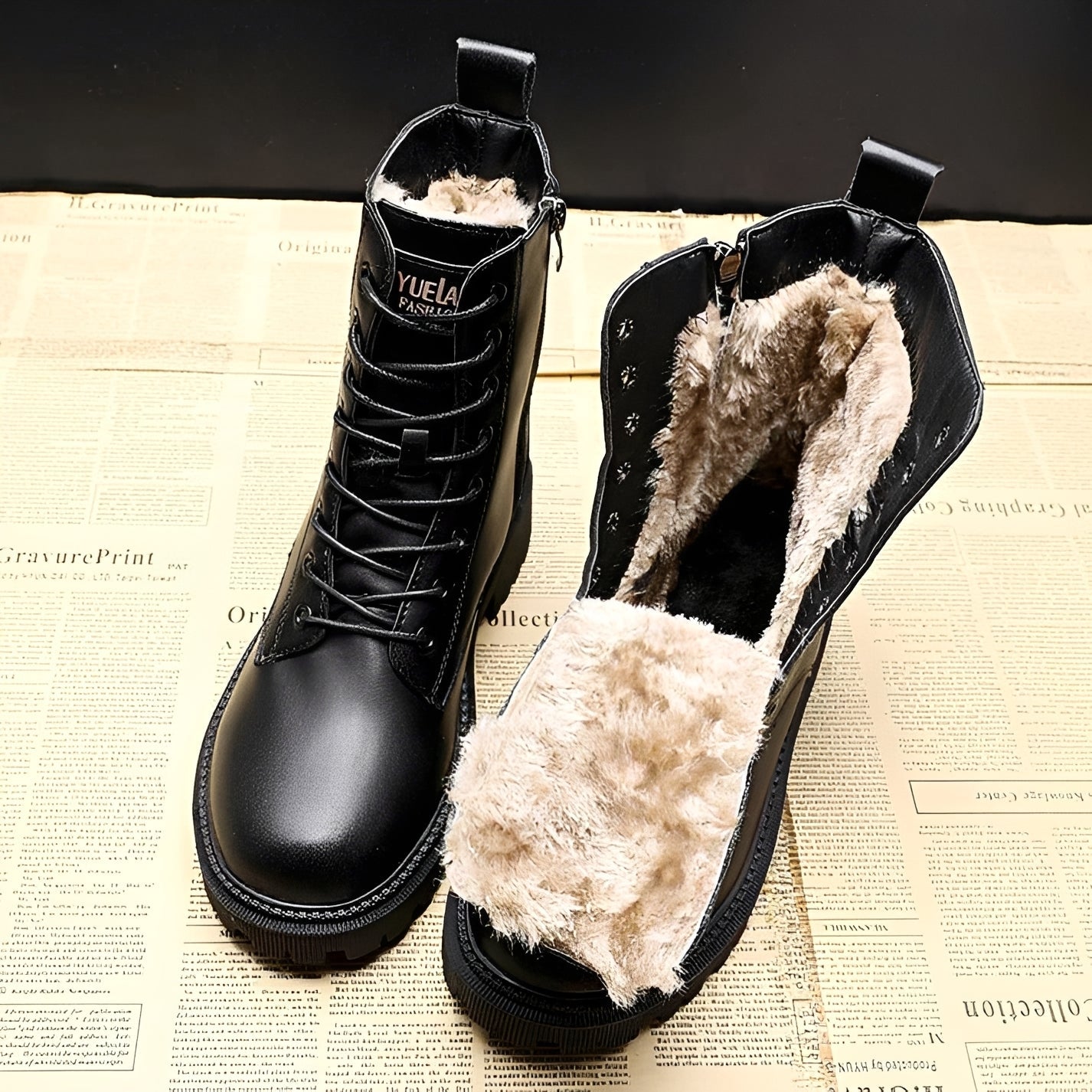 Adelpha - Czarne zimowe buty na zimne dni
