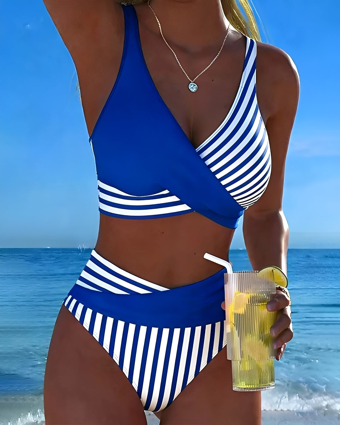 Angelica - Stylowe prążkowane bikini