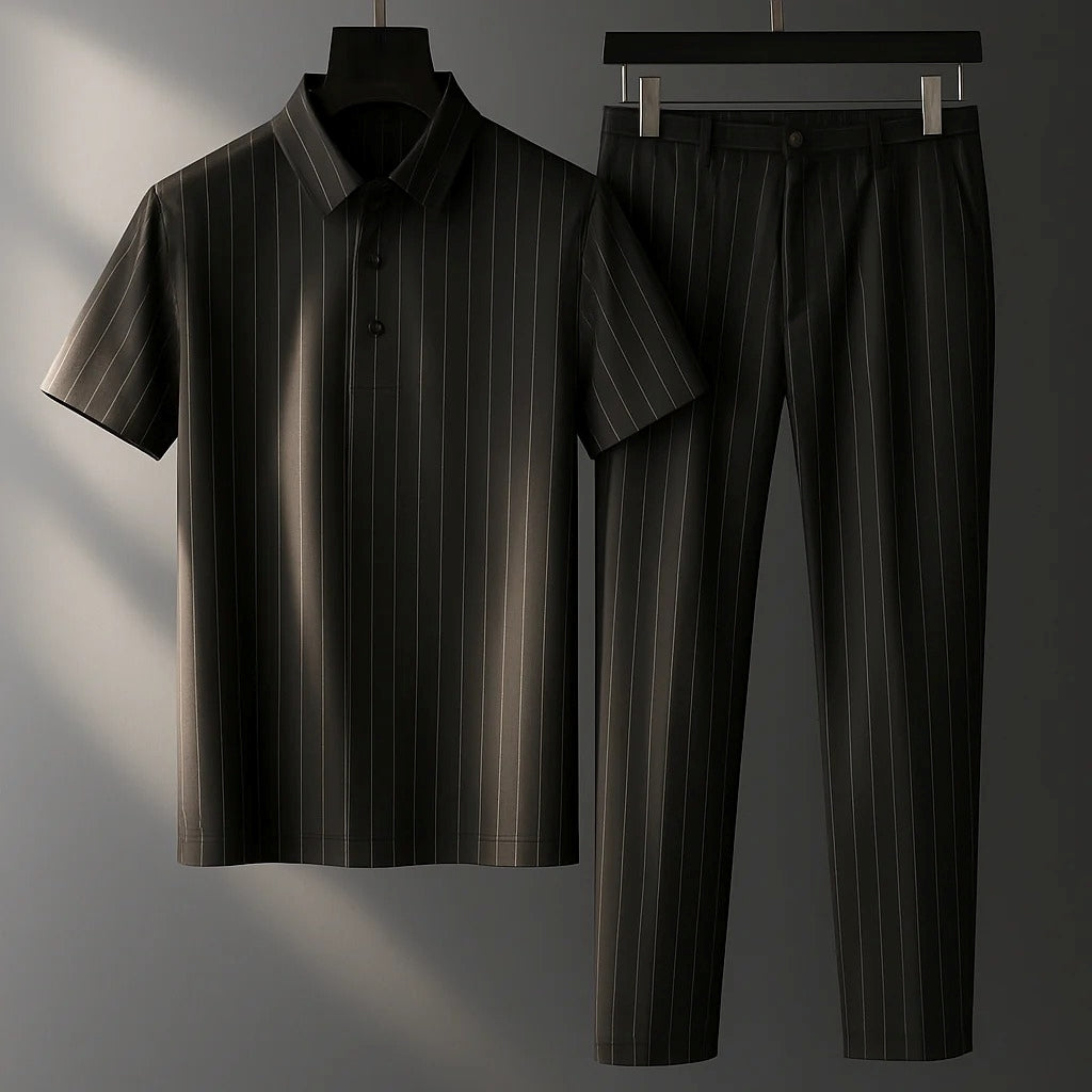 Donny - Casualowy Zestaw z Paskami Polo