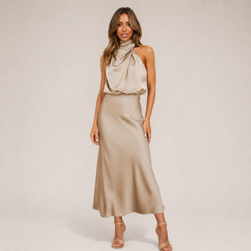 Lillie - Elegancka sukienka z dekoltem halter
