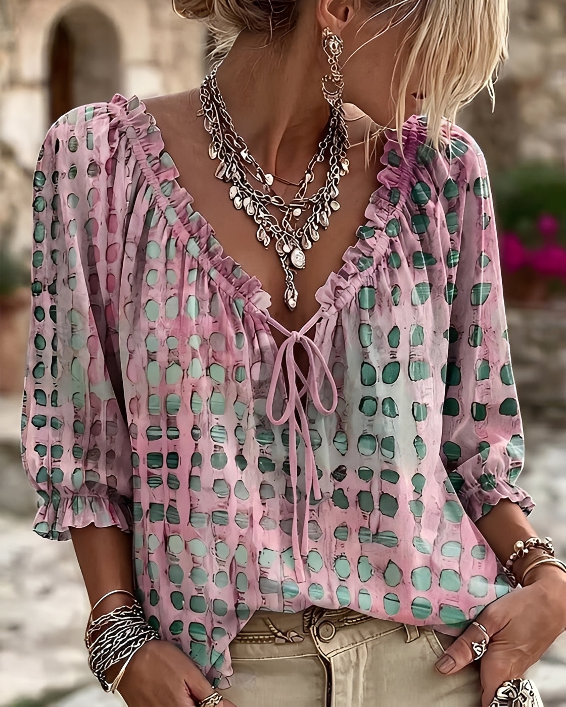 Candice - Stylowa bluzka w kropki