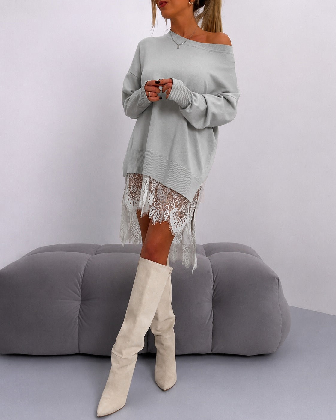Eleanor - Elegancka Sukienka z Odkrytymi Ramionami