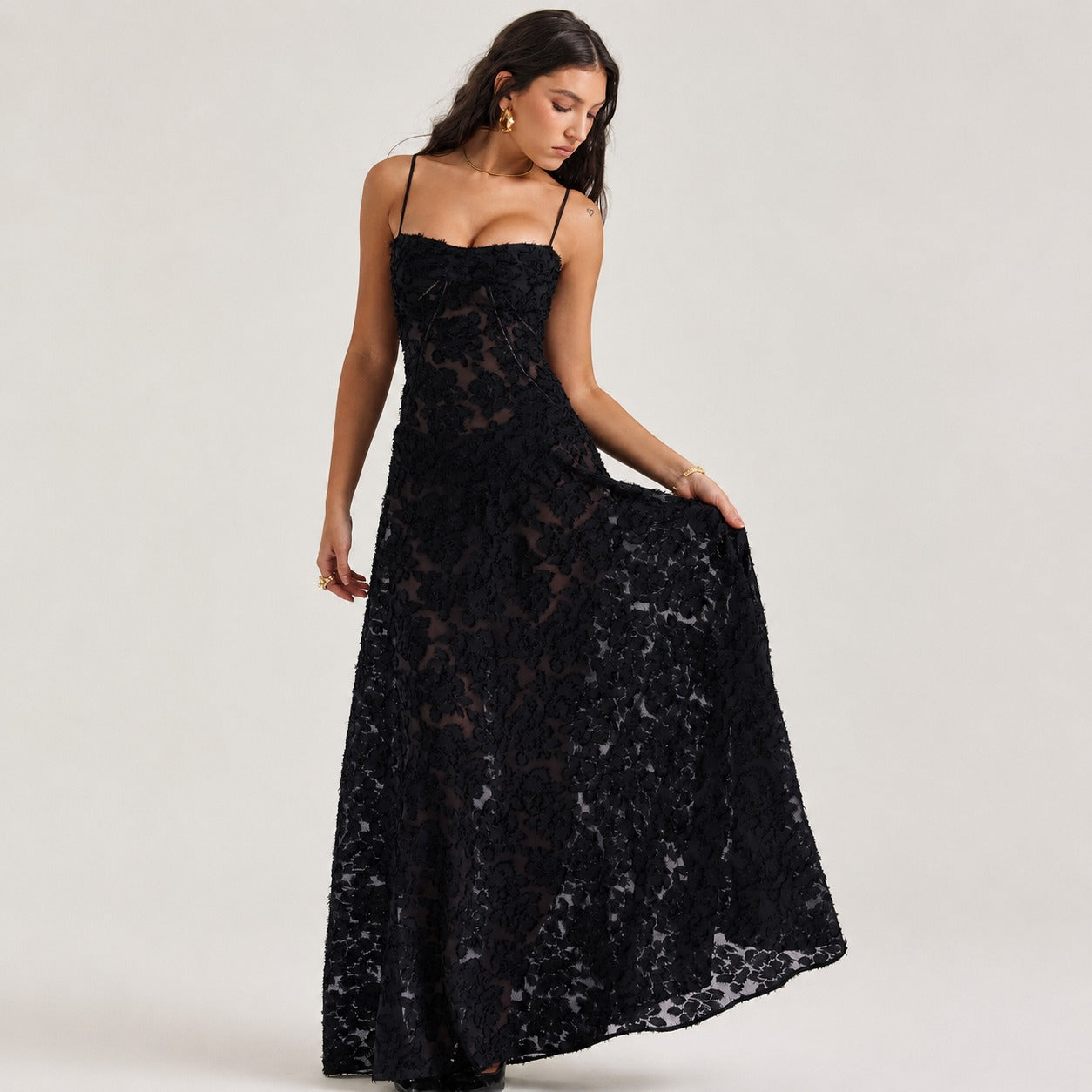 Jazmine - Stylowa dopasowana sukienka maxi