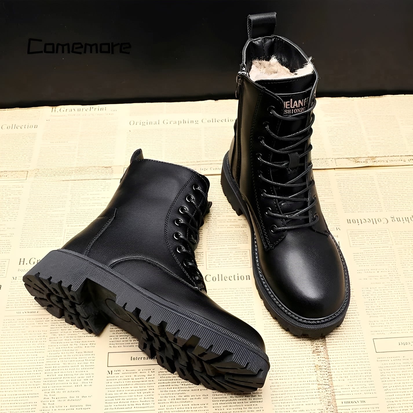 Adelpha - Czarne zimowe buty na zimne dni