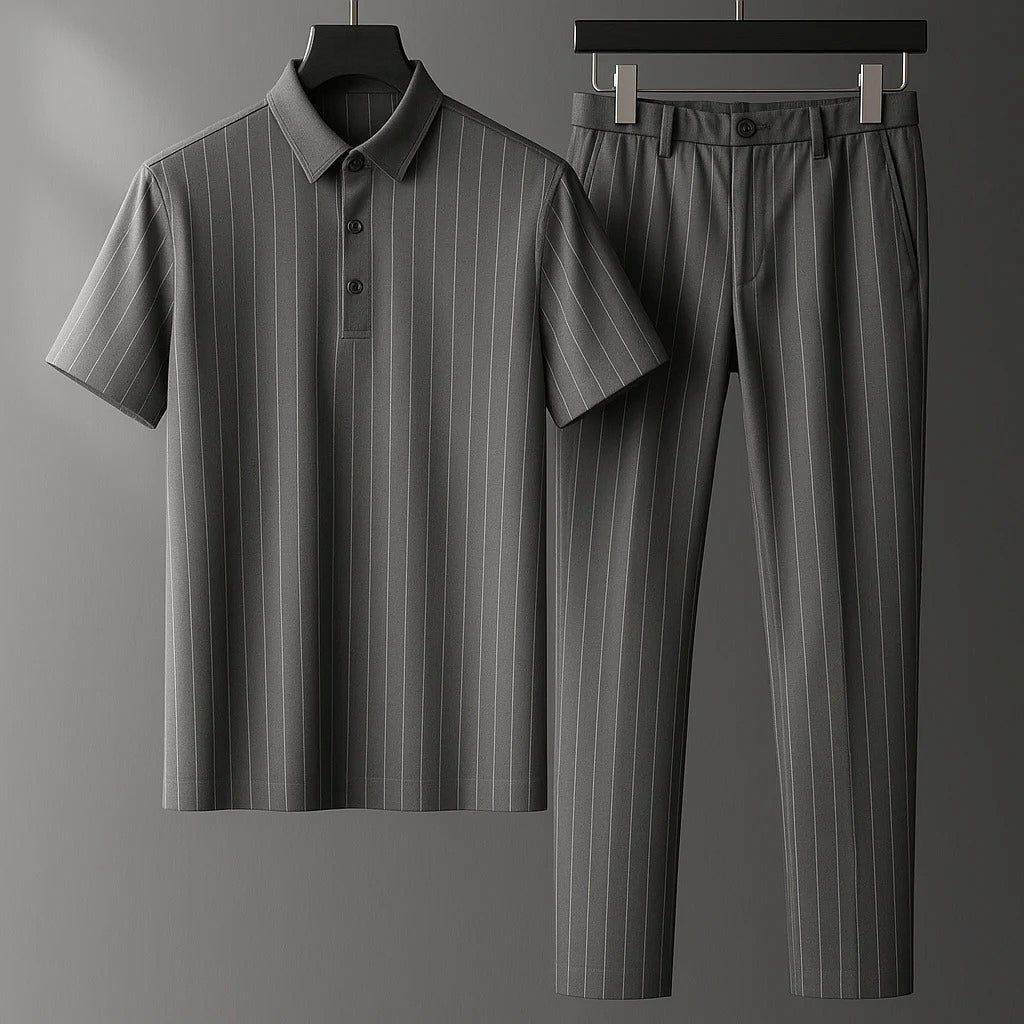 Donny - Casualowy Zestaw z Paskami Polo
