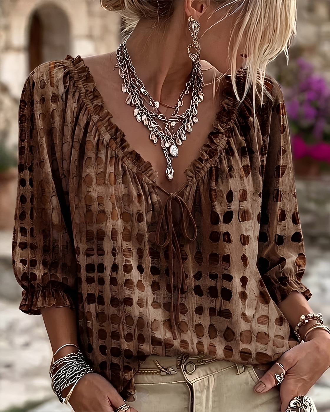 Candice - Stylowa bluzka w kropki