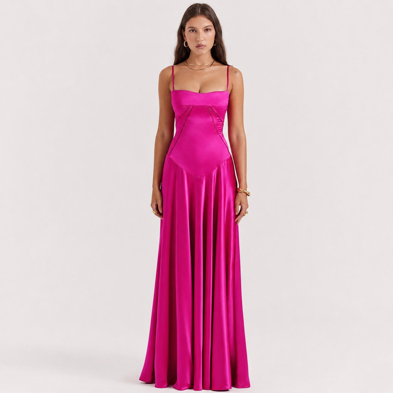 Jazmine - Stylowa dopasowana sukienka maxi