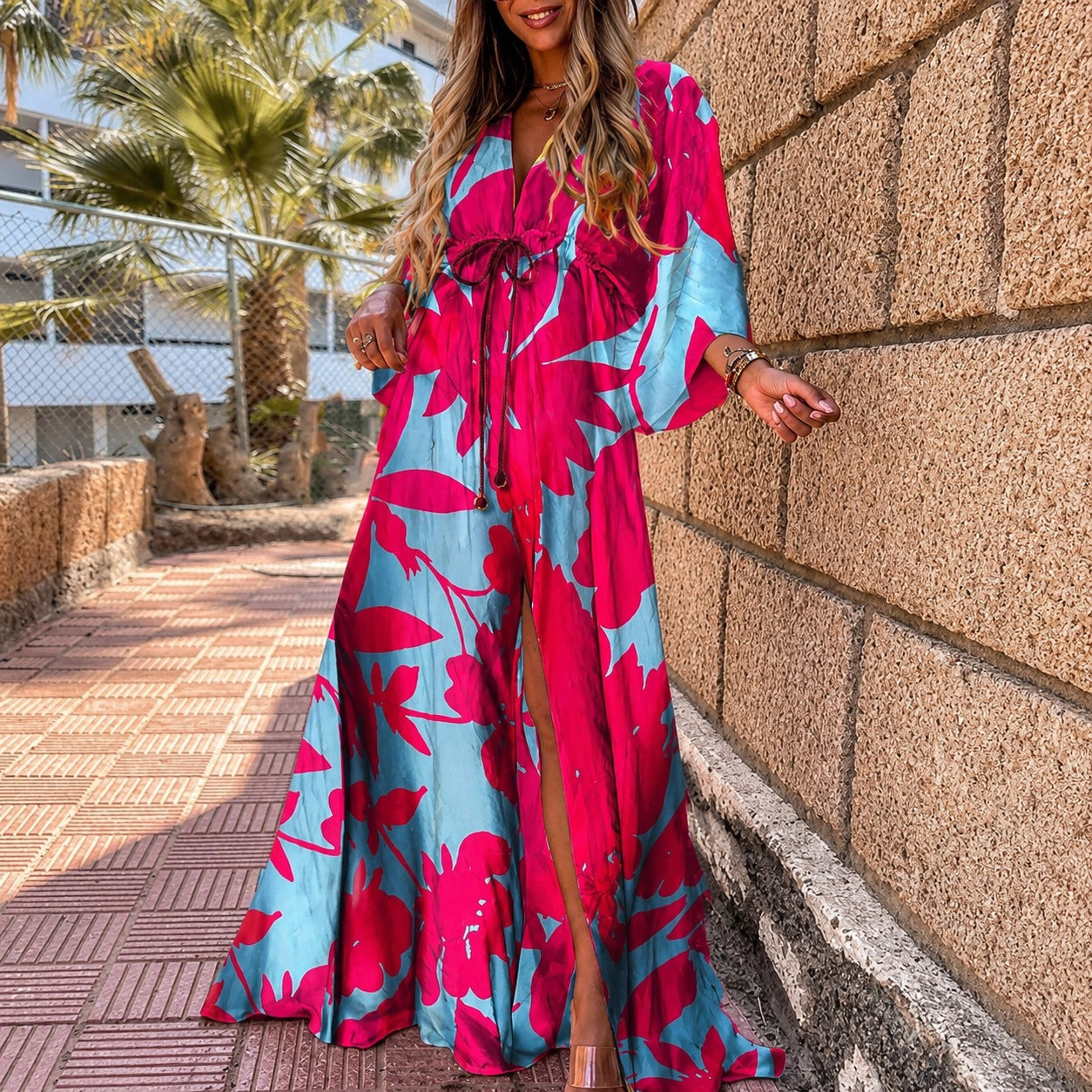 Janice - Stylowa kolorowa sukienka maxi