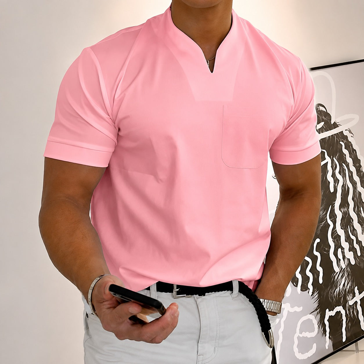 Jason - Koszulka fitness męska z krótkim rękawem