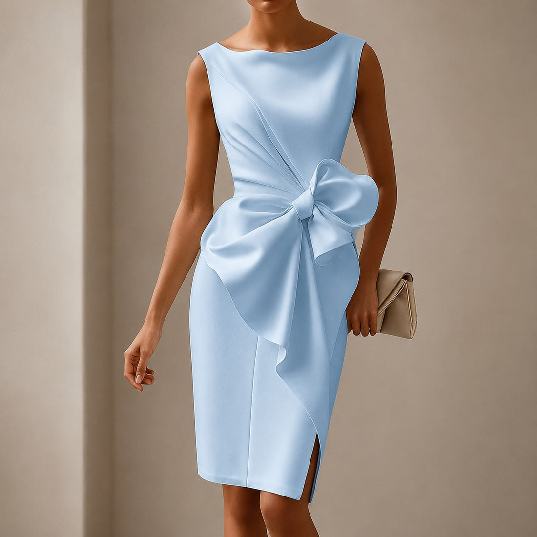 Esmee - Elegancka Sukienka Mini z Kokardą