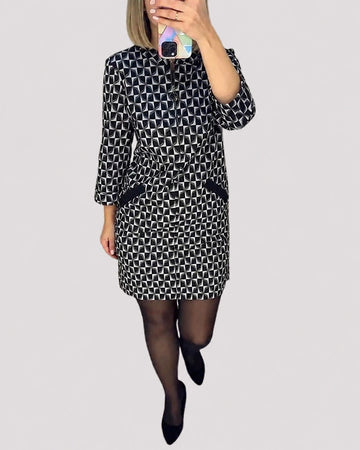 Michelle - Stylowa Sukienka z Długimi Rękawami