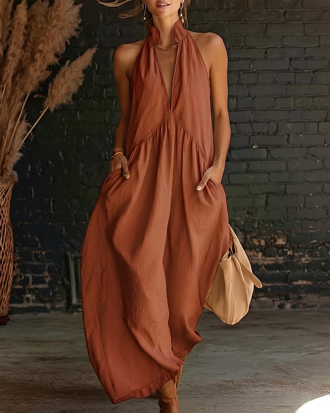 Briony - Stylowa Bezrękawnikowa Sukienka Maxi