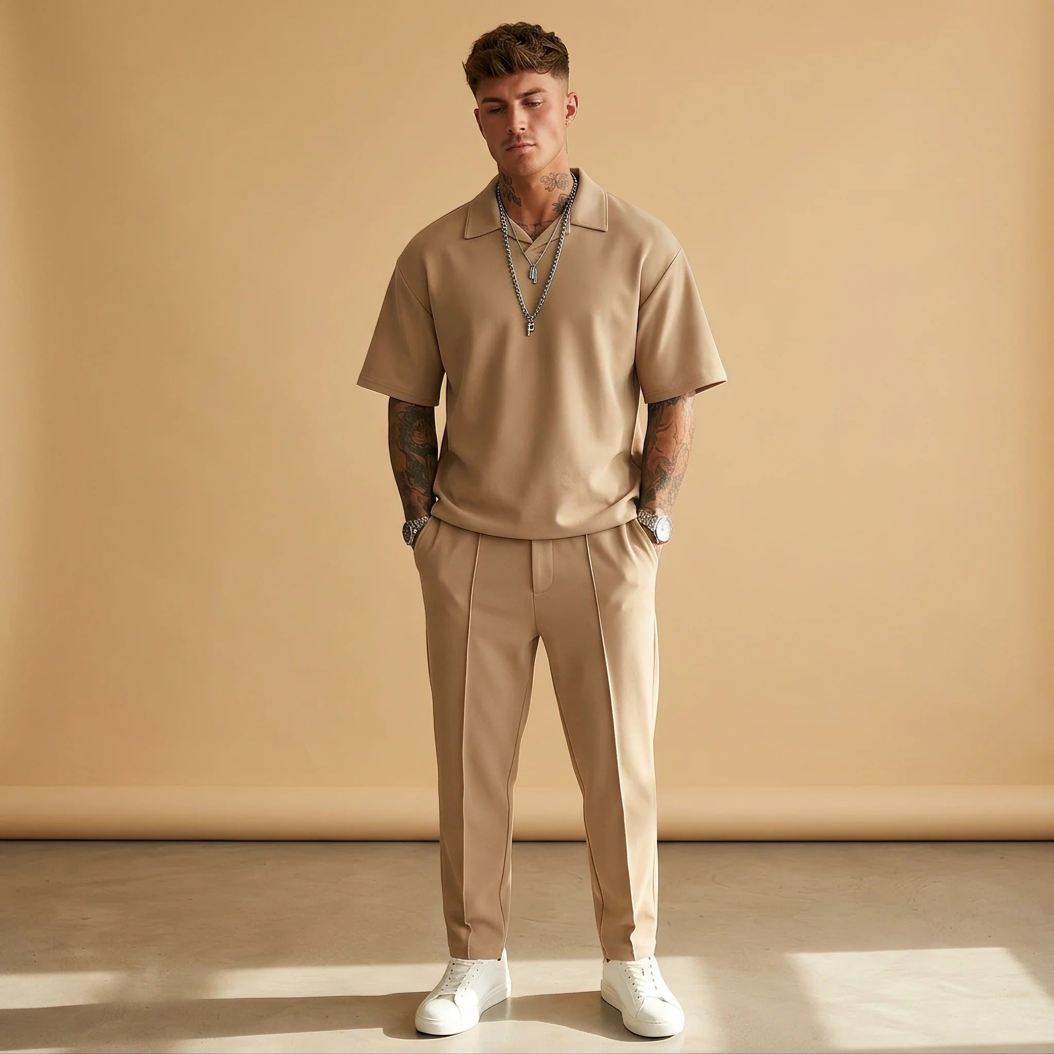 Johnston - Oversize'owy Casualowy Zestaw 2-Częściowy