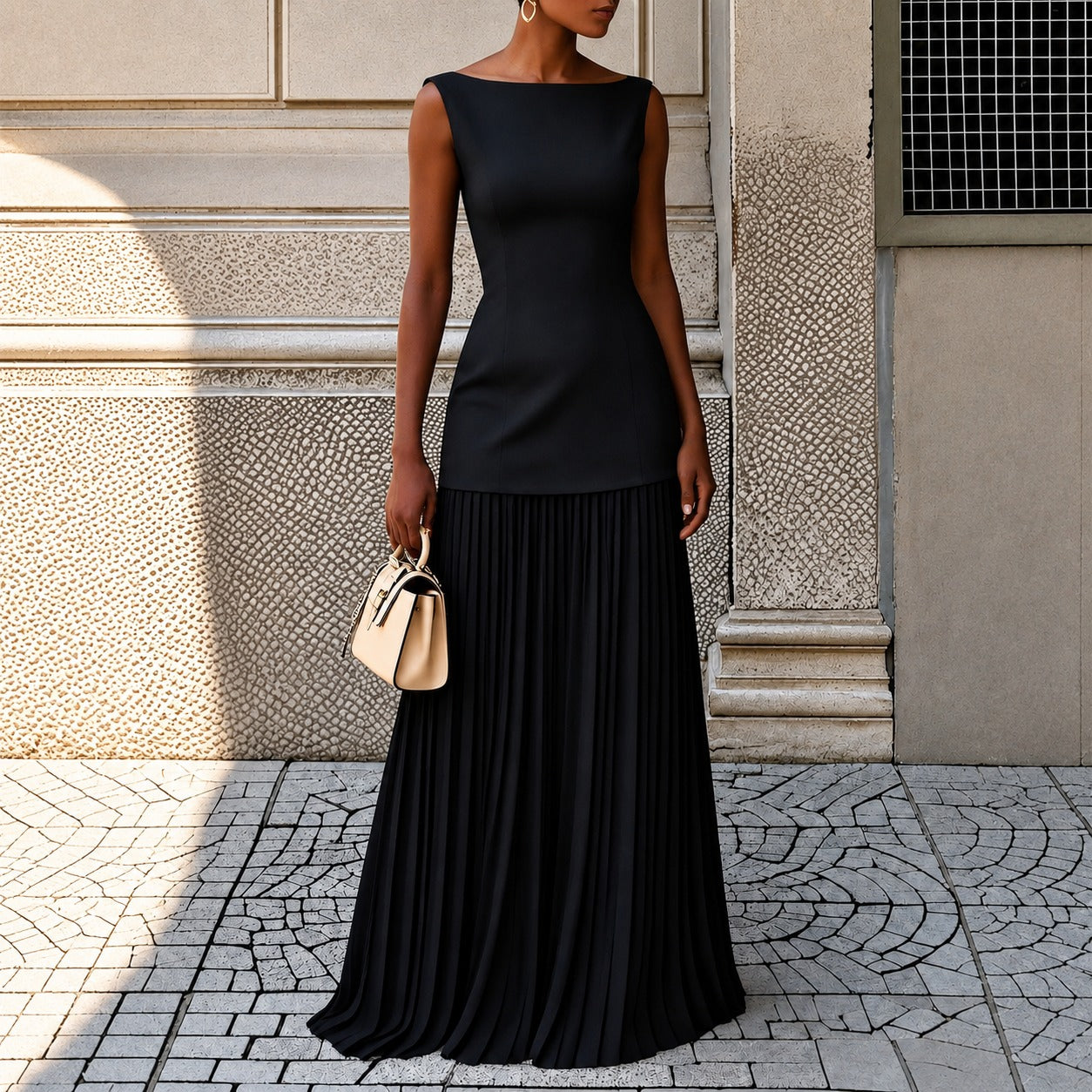 Alice - Elegancka Bezrękawnikowa Sukienka Slim Maxi