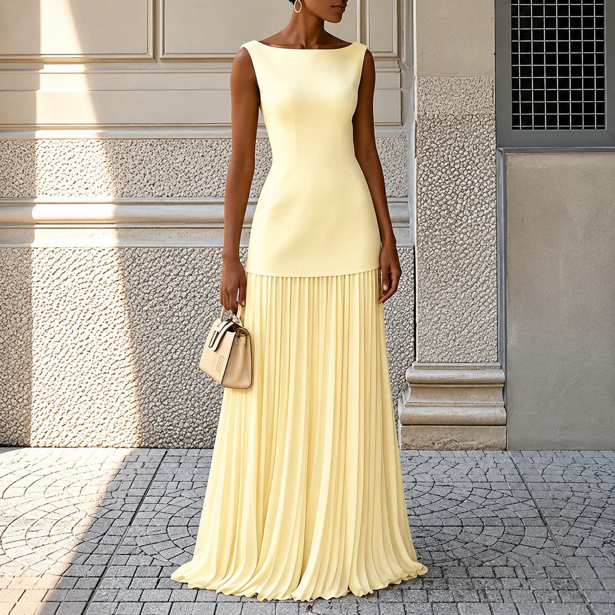 Alice - Elegancka Bezrękawnikowa Sukienka Slim Maxi