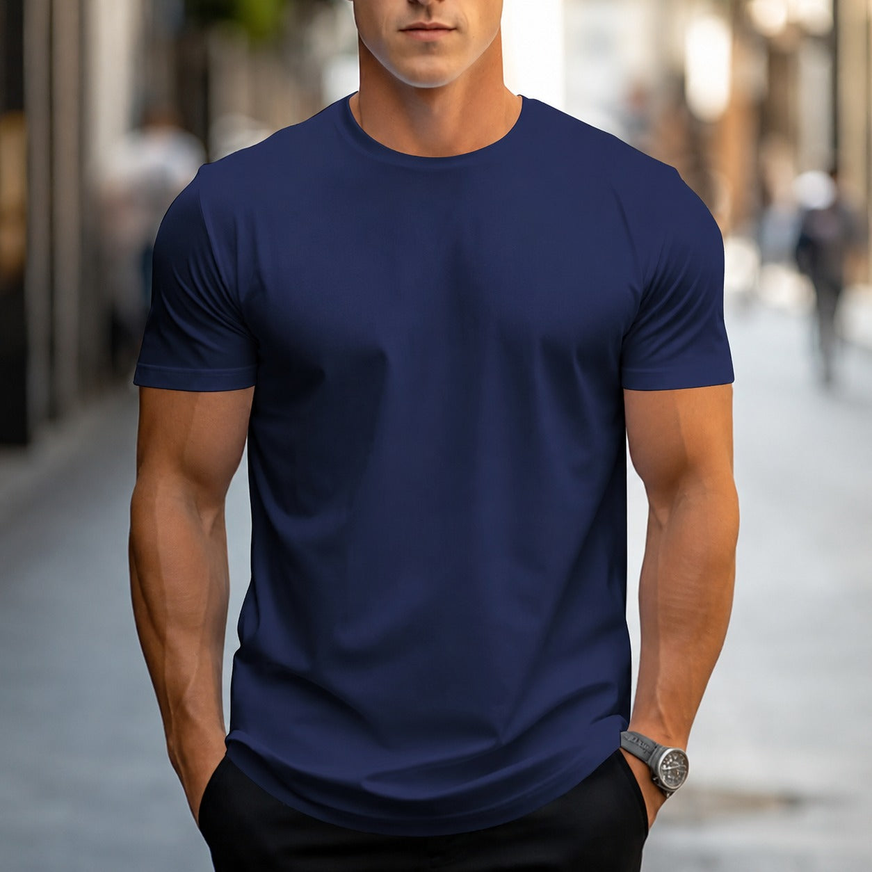Owen - Luźny, jednokolorowy T-shirt męski
