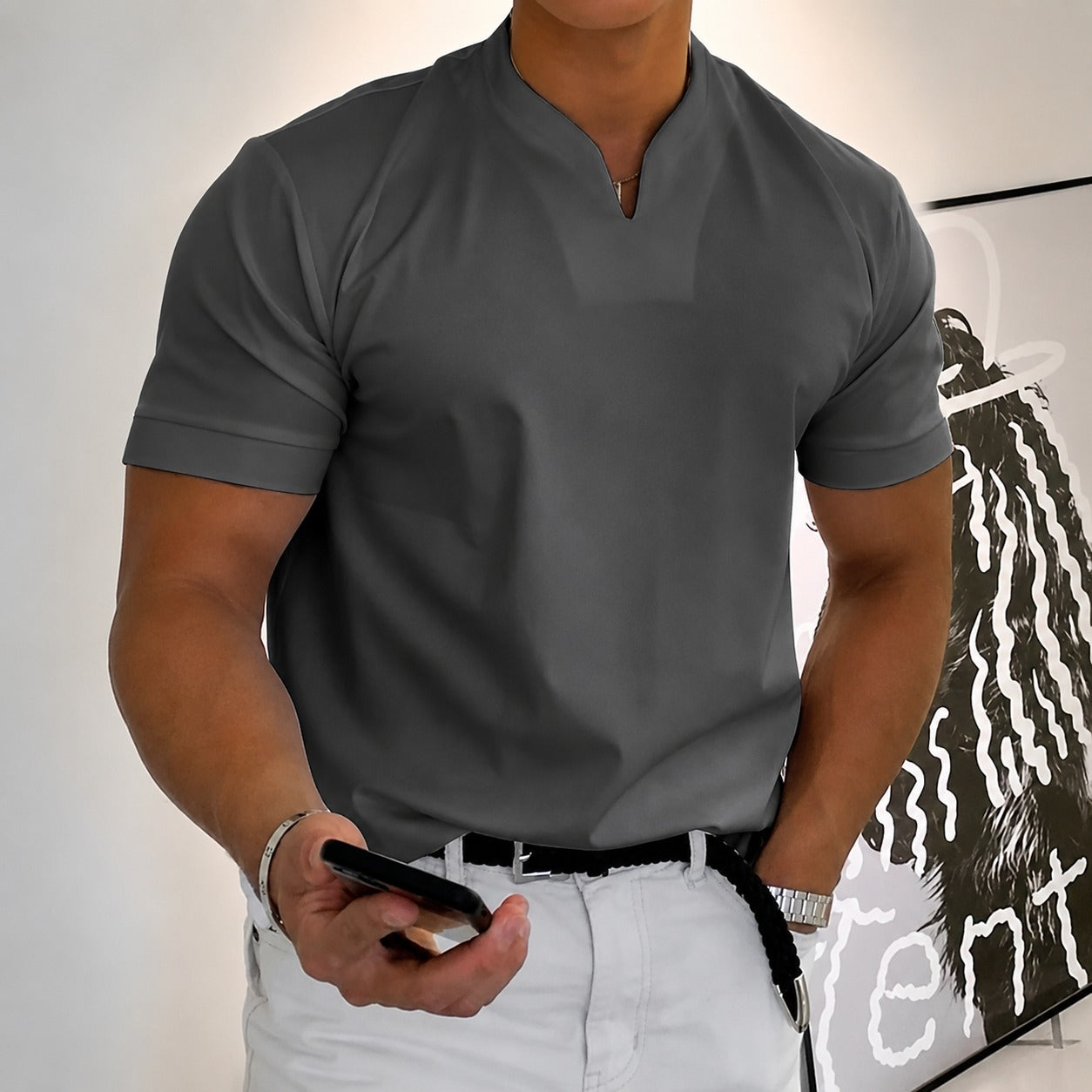 Jason - Koszulka fitness męska z krótkim rękawem