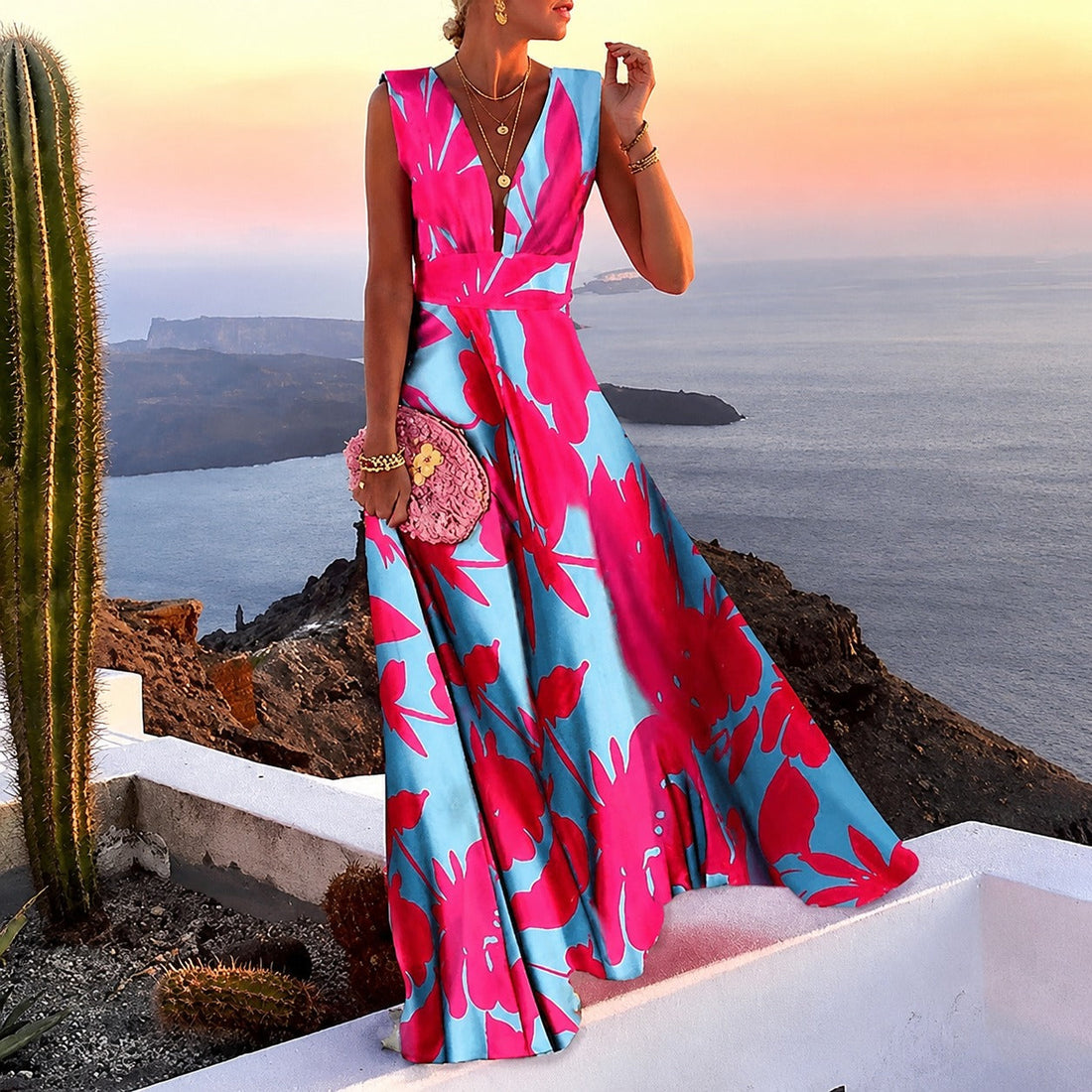 Kaylee - Stylowa sukienka maxi bez rękawów