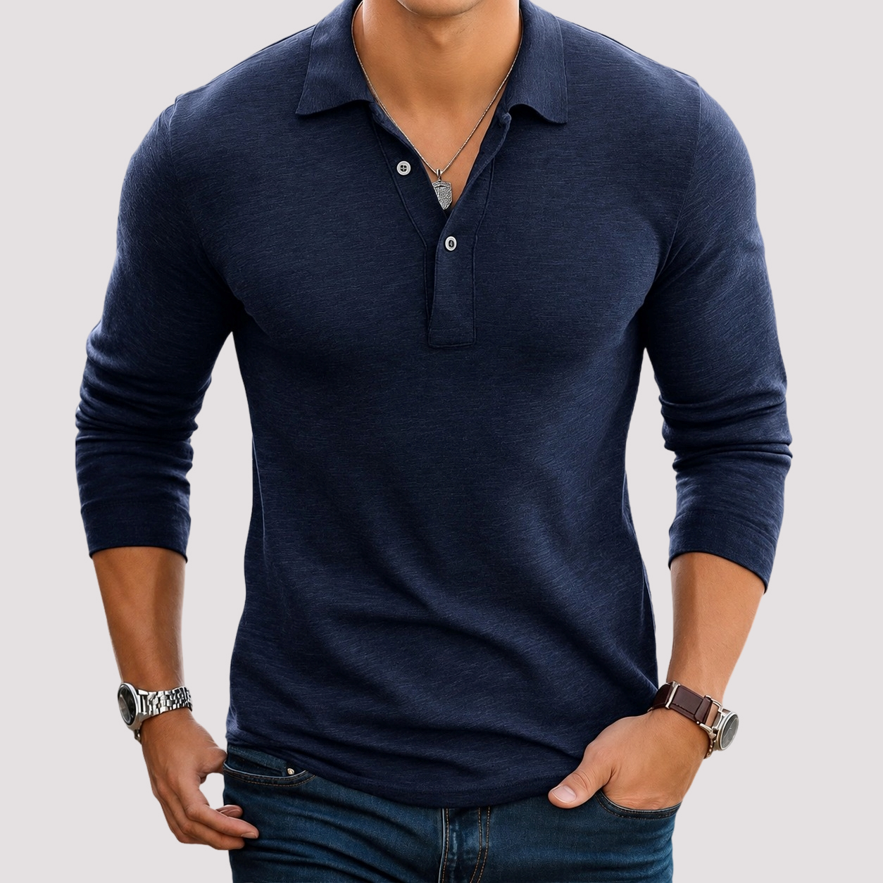 Jack - Casualna koszulka polo z długim rękawem