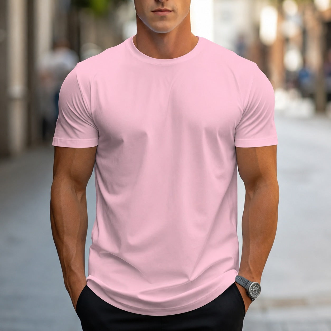 Owen - Luźny, jednokolorowy T-shirt męski