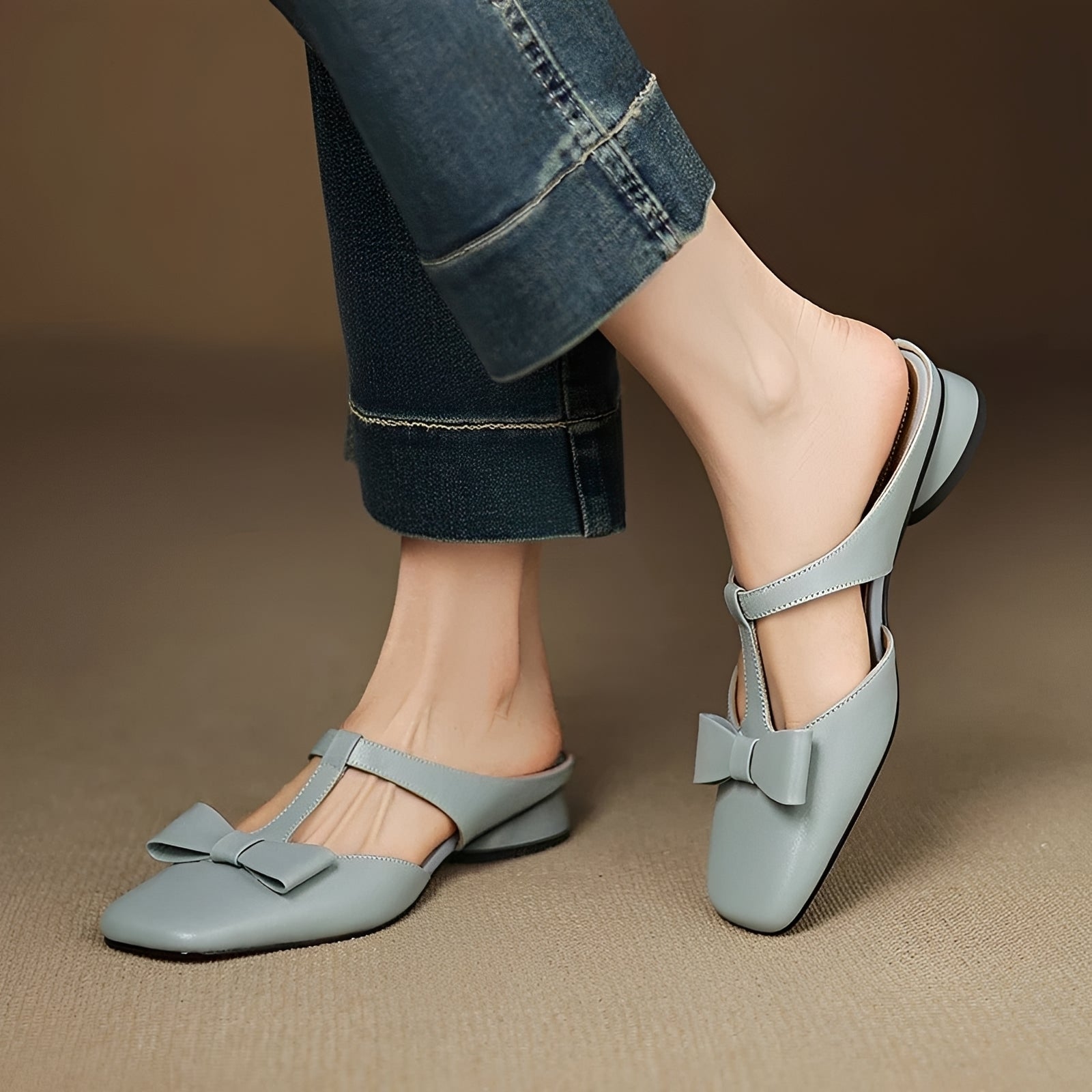 Jean - Stylowe Sandały Mule z Kokardą