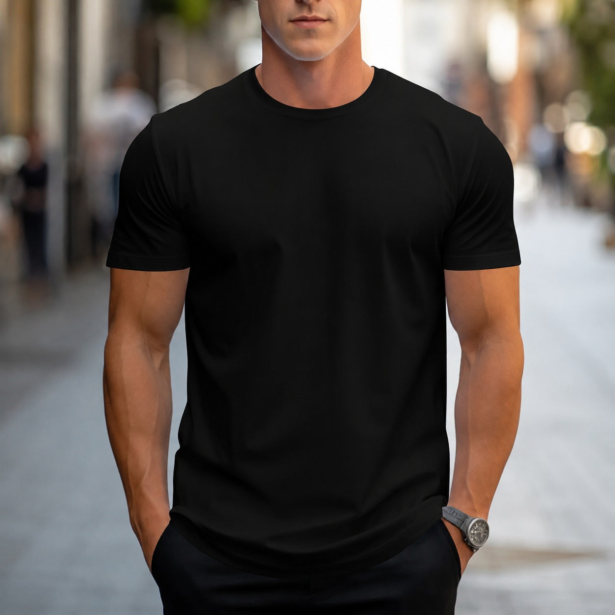 Owen - Luźny, jednokolorowy T-shirt męski