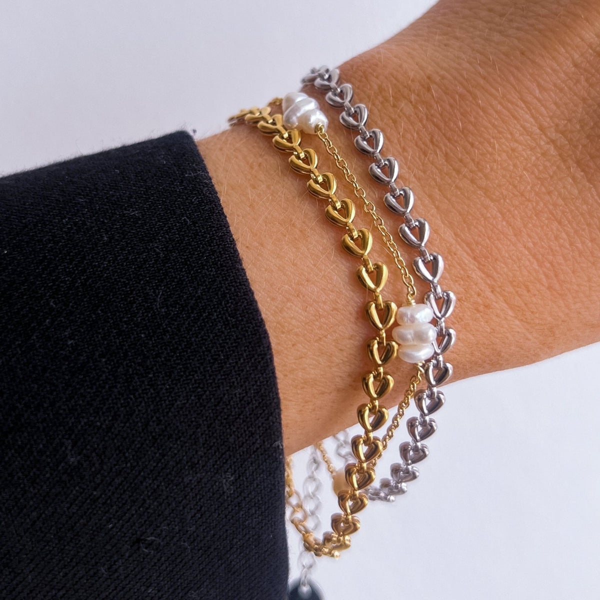 Kendra - Pulsera z łańcucha serce złote