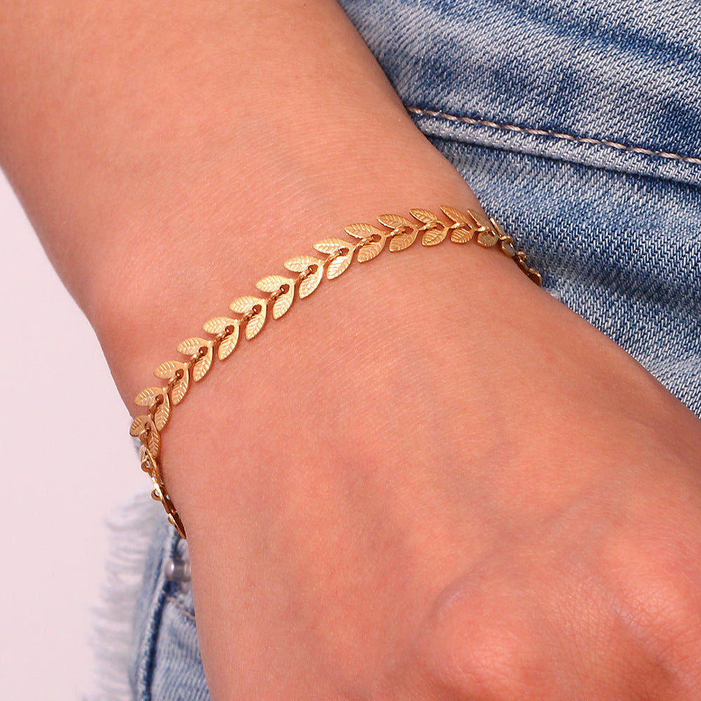 Delaida - Pulsera złota liść