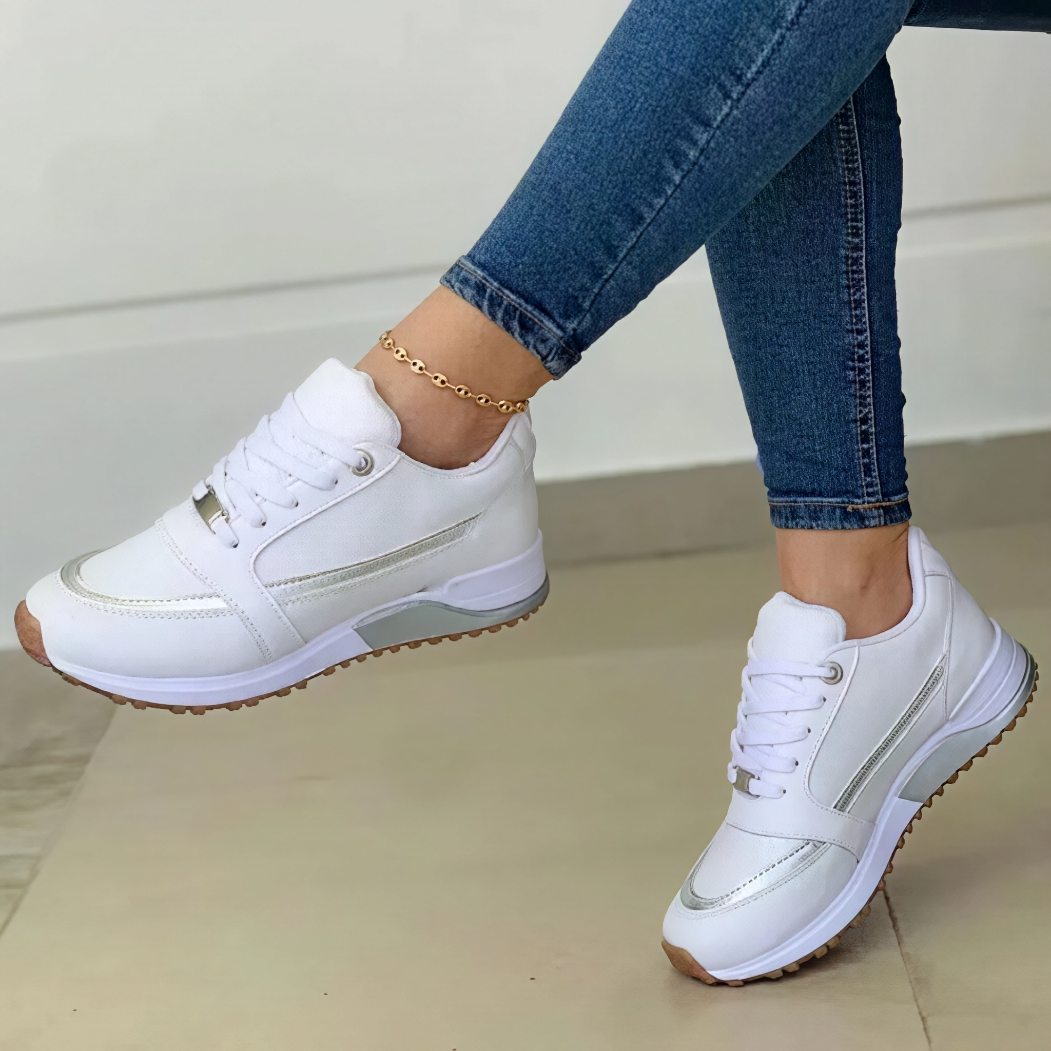 Valentina - Sneakersy na wysokim obcasie