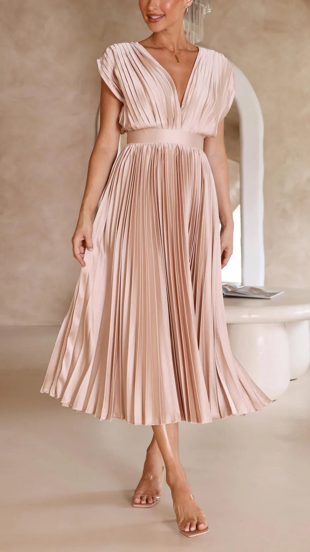 Maria – Elegancka sukienka plisowana dla kobiet