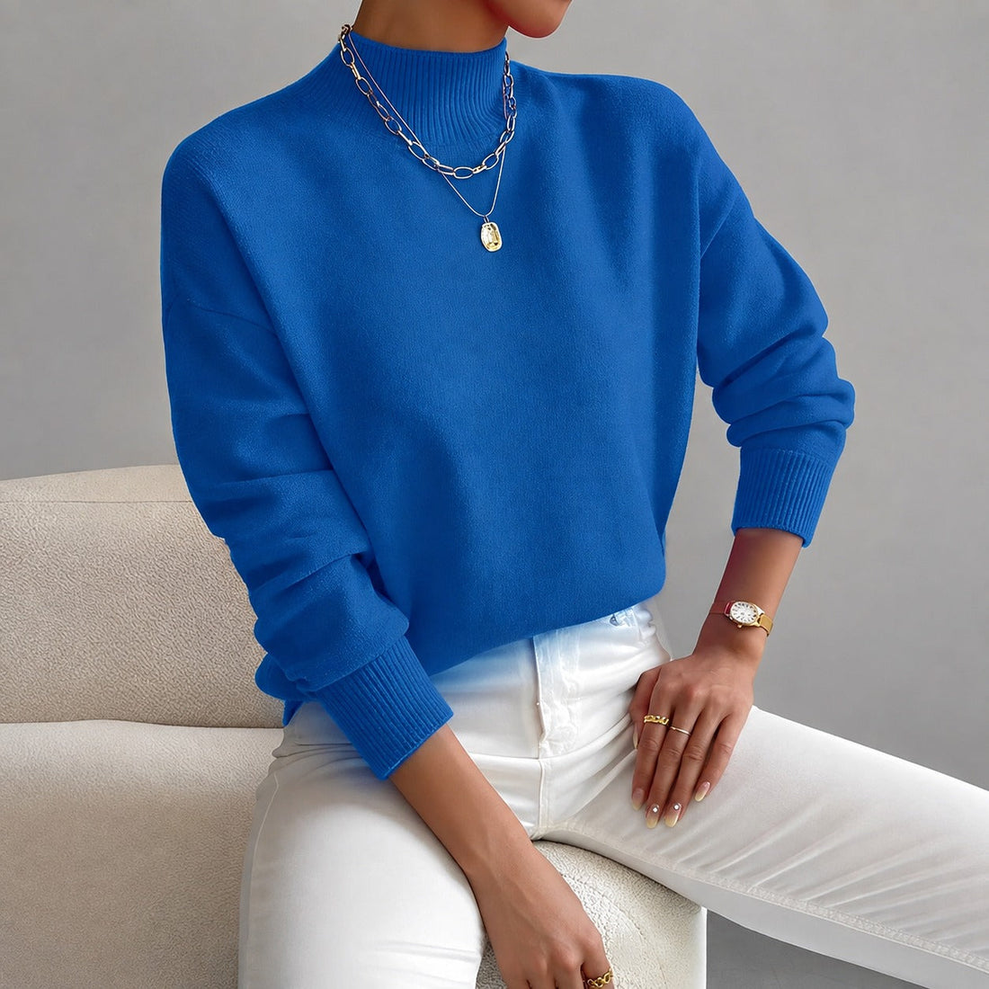Roxana - Stylowy sweter z półgolfem dla kobiet