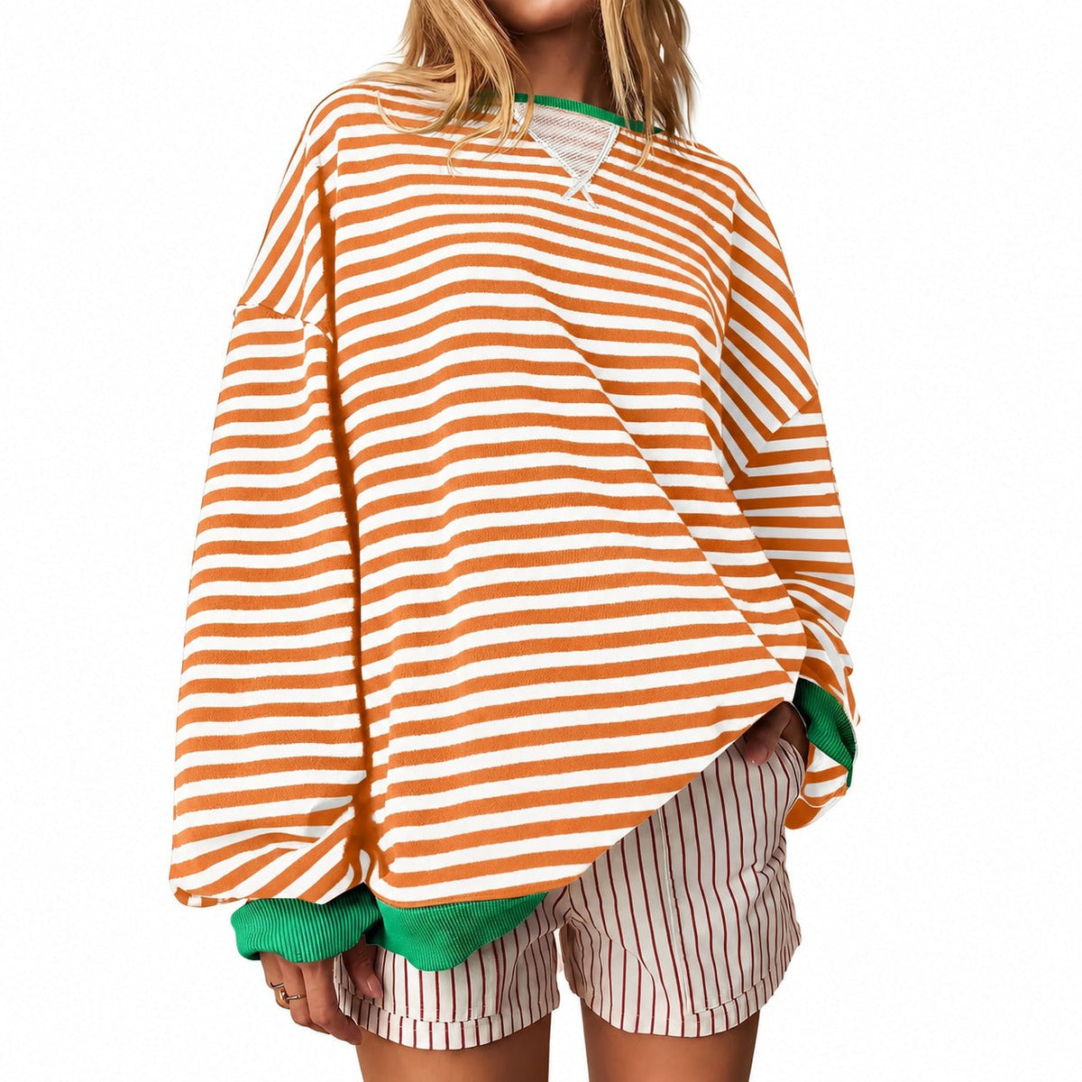 Judith - Swobodny, pasiasty damski sweter