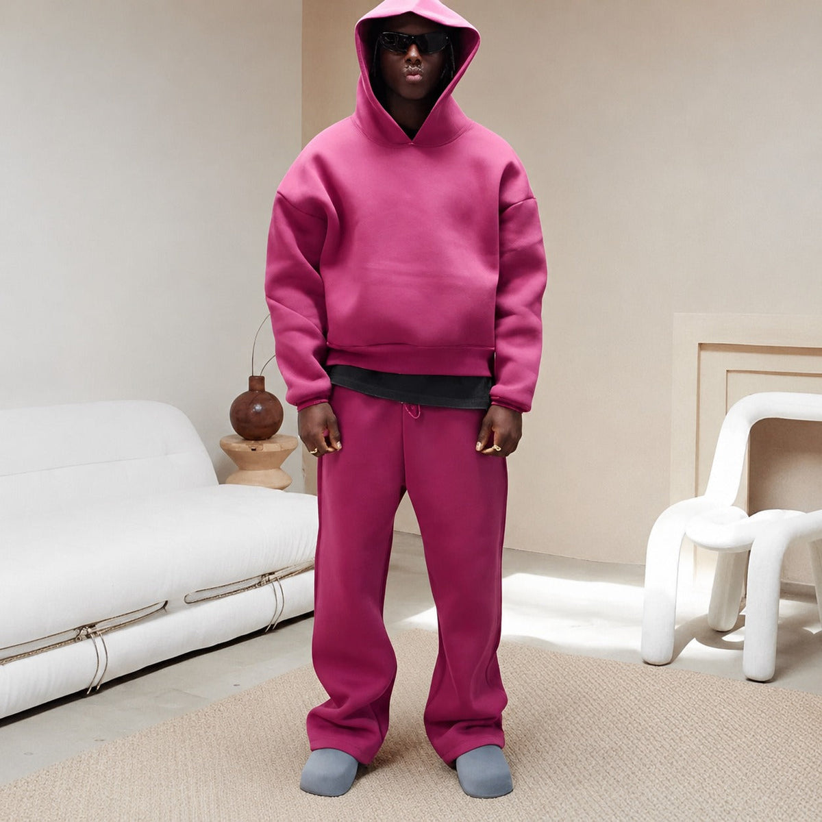 Marco - Zestaw casualowy z oversize'ową bluzą z kapturem dla mężczyzn