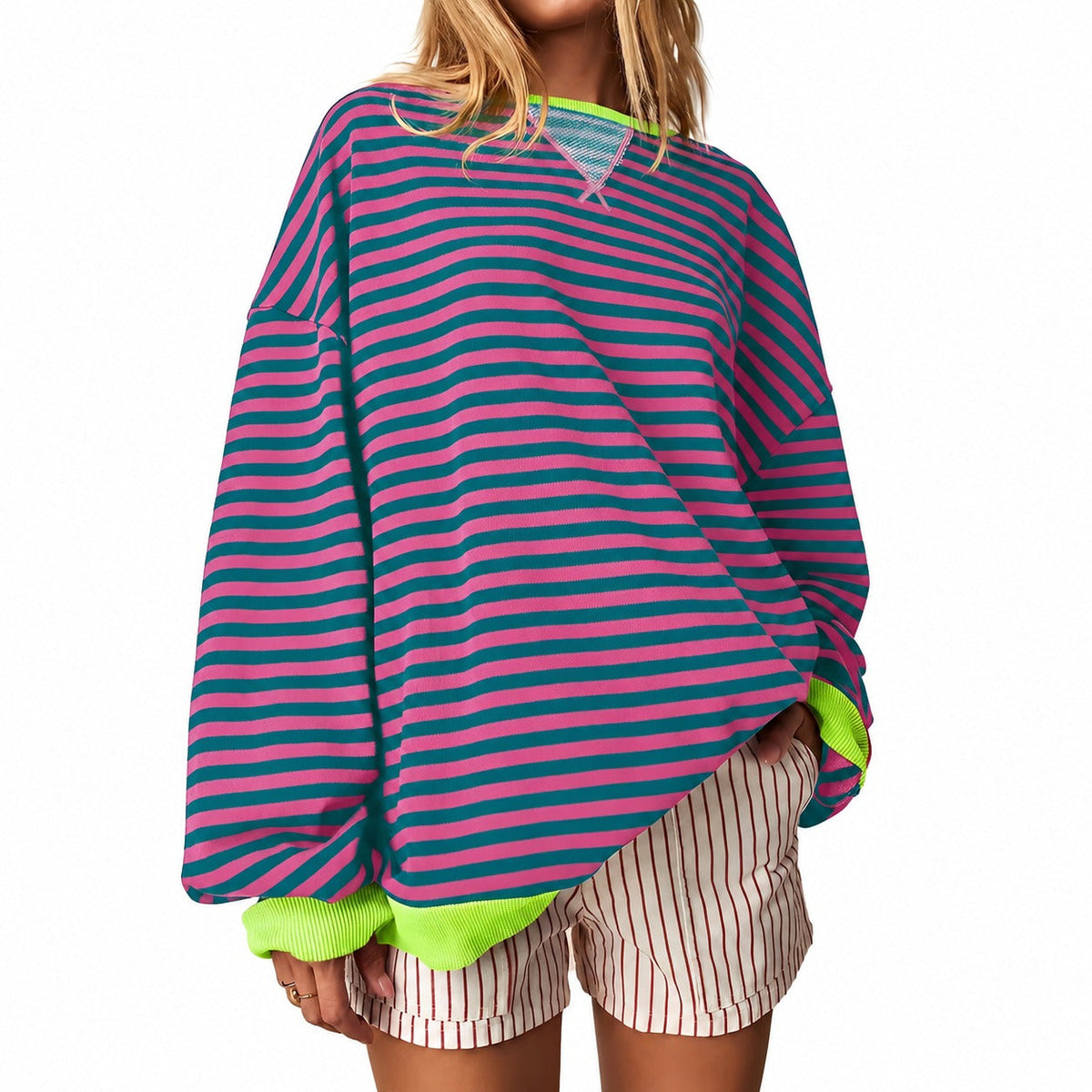 Judith - Swobodny, pasiasty damski sweter