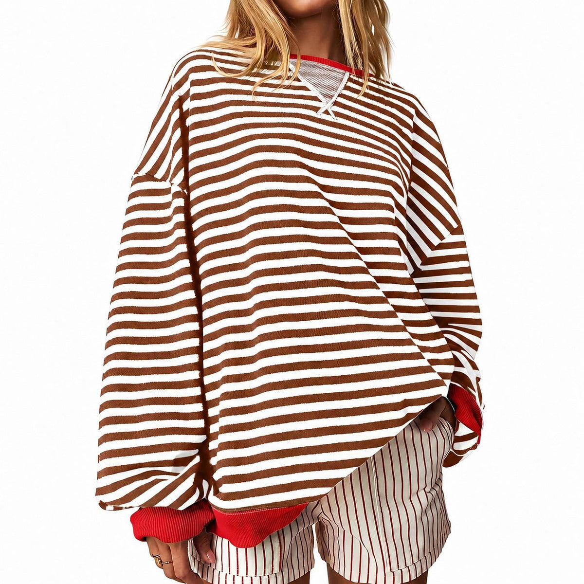 Judith - Swobodny, pasiasty damski sweter