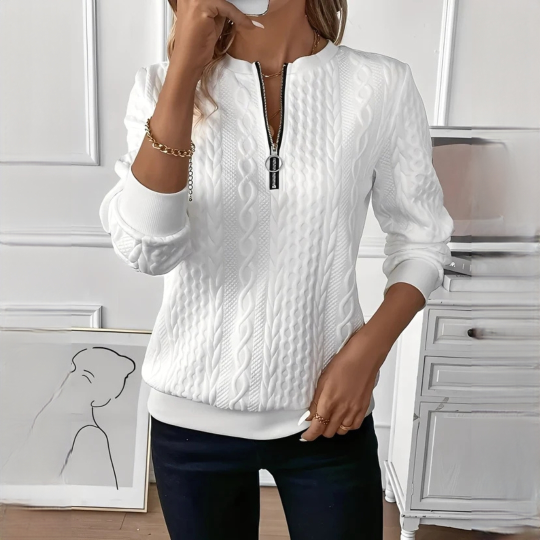 Hedie - Elegancki i wytworny sweter z zamkiem