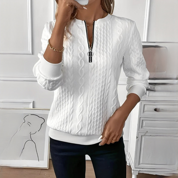 Hedie - Elegancki i wytworny sweter z zamkiem