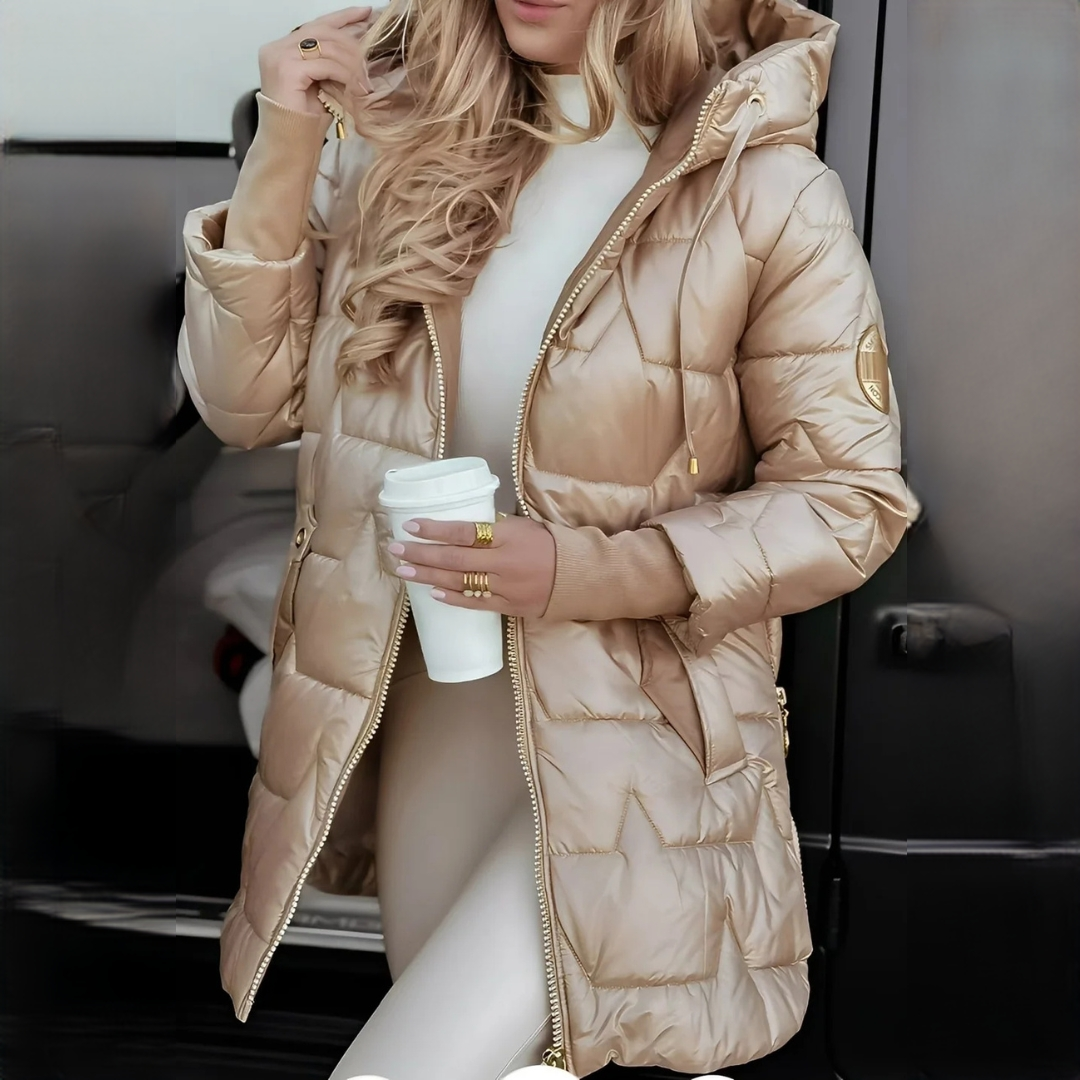 Georgina - Stylowy i ciepły płaszcz z kapturem