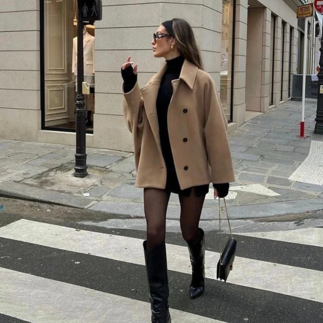 Hannah - Stylowy i ciepły oversize płaszcz