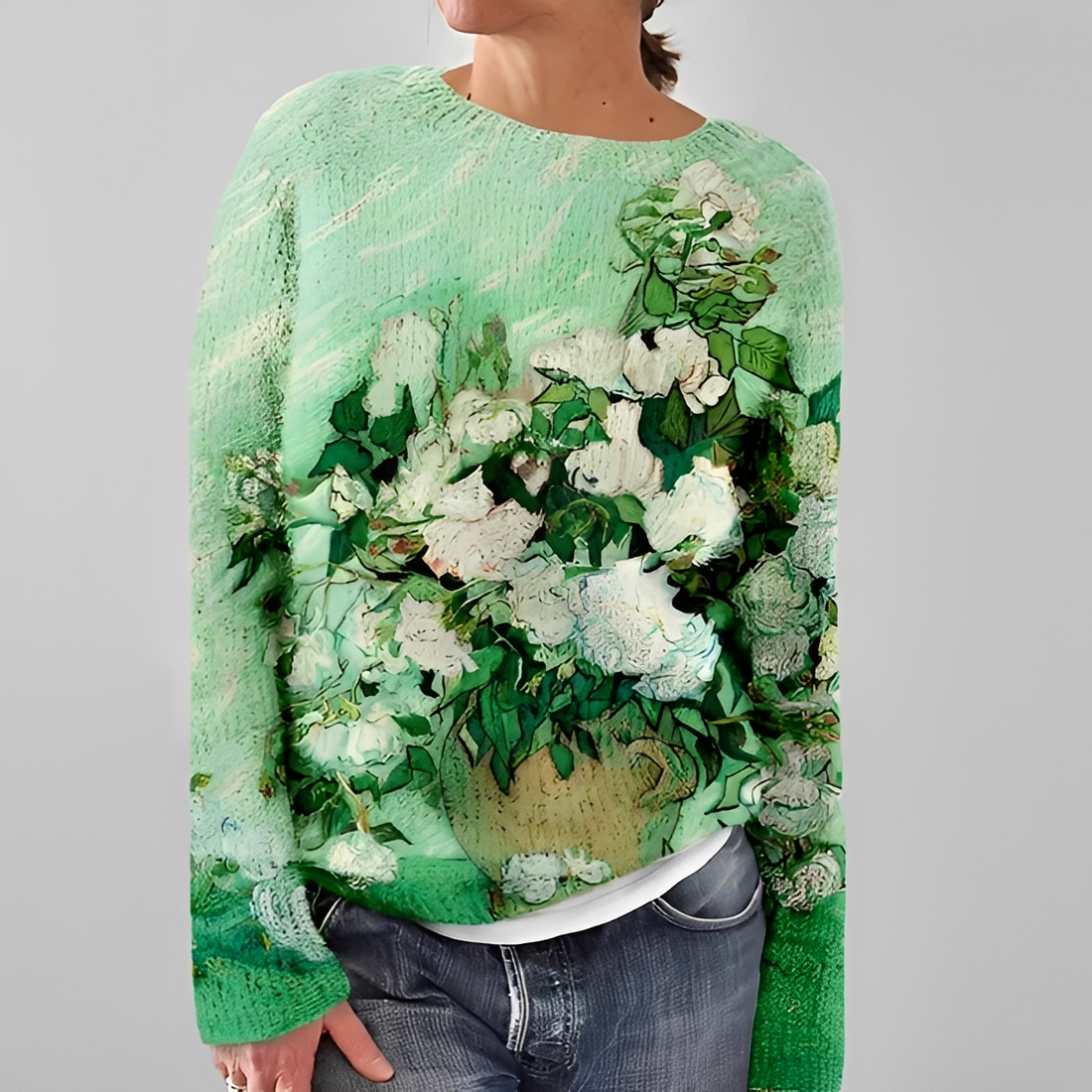 Liliane - Elegancki sweter z okrągłym dekoltem