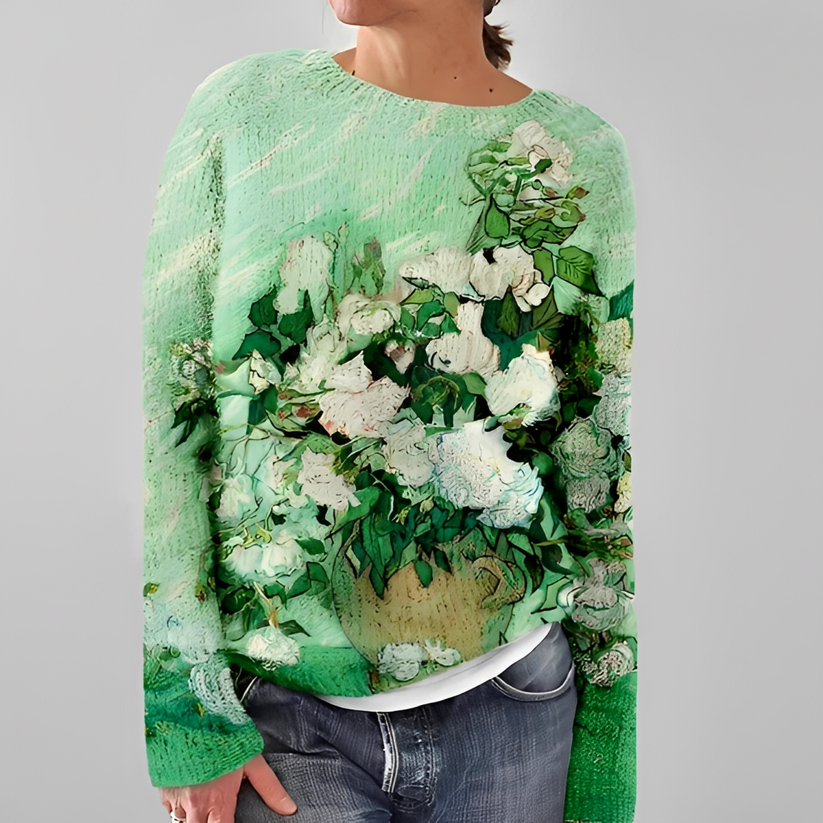 Liliane - Elegancki sweter z okrągłym dekoltem