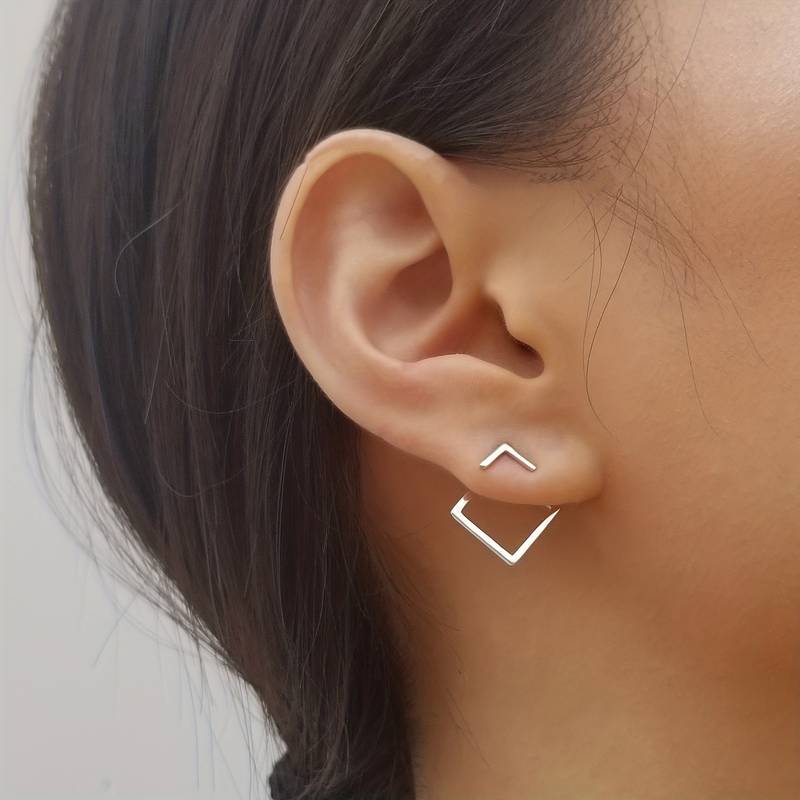 Łącznik rombowy – Minimalistyczne kolczyki geometryczne