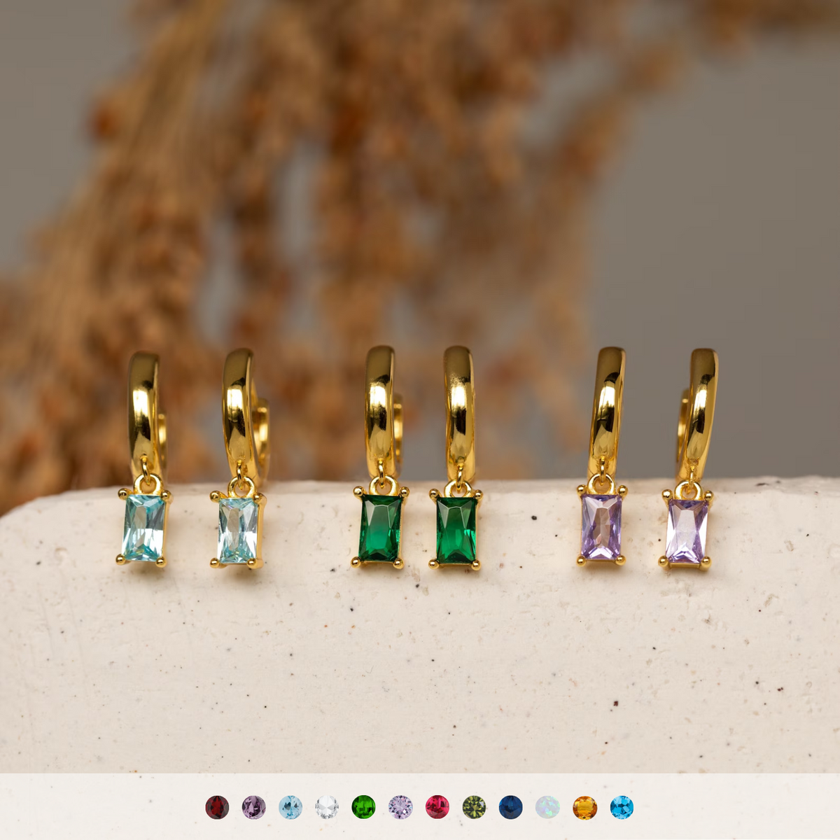 Personalizowane kolczyki Baguette – Eleganckie kolczyki typu huggie