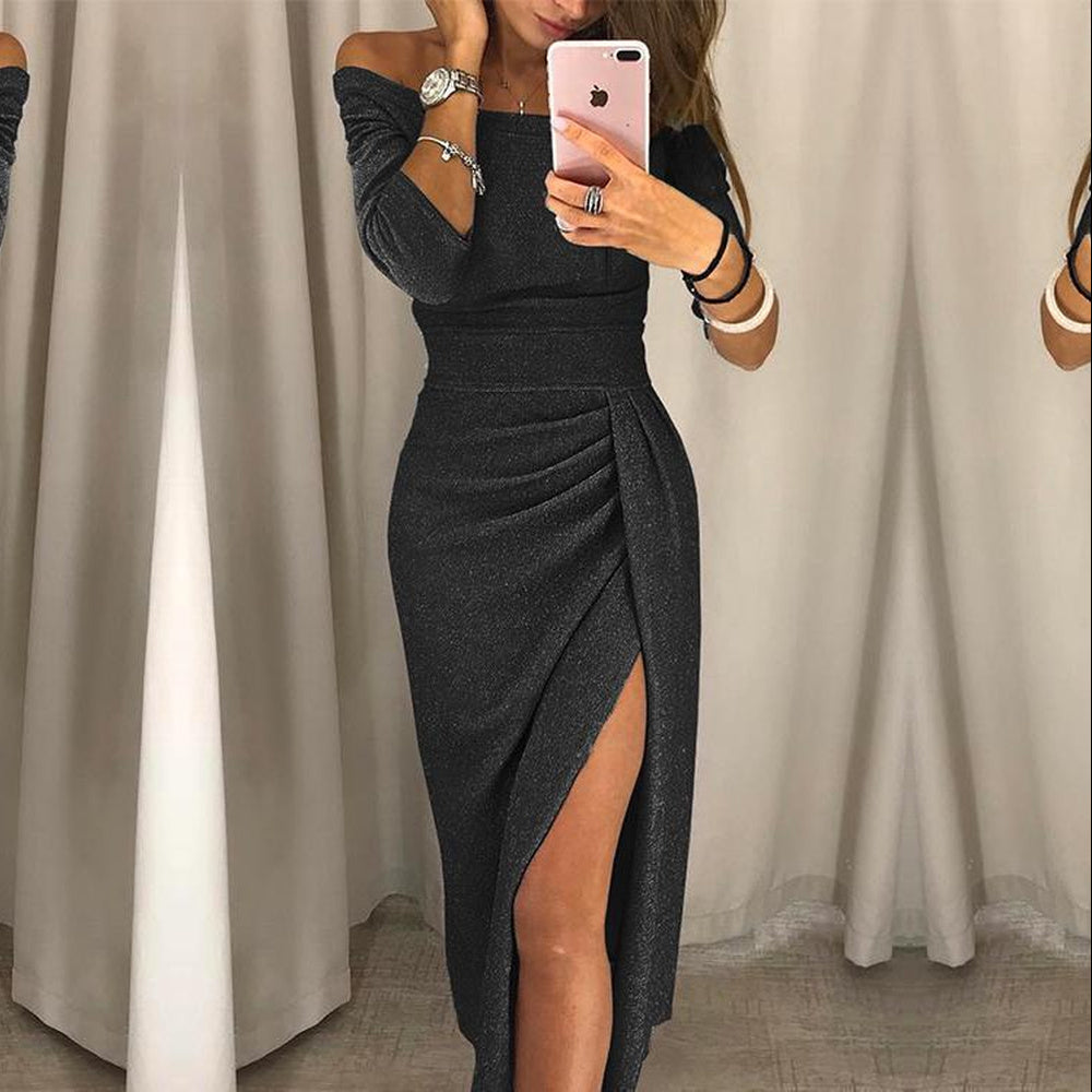 Alessandra – Stylowa sukienka z odkrytymi ramionami dla kobiet